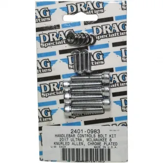 Drag Specialties Knurled Handlebar Controls Bolt Kit Allen Head Chrome For 2017-2020 FLHT/FLHR/FLHX/FLTRX/FLTRU Models (MK784)