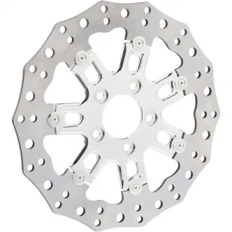 Arlen Ness Brake Rotor 7-Valve Wheel 11.8 Inch Front in Chrome Finish For 2014-2022 Sportster, 2008-2023 Touring, 2015-2024 Softail & 2006-2017 Dyna Models (33-10302-202)