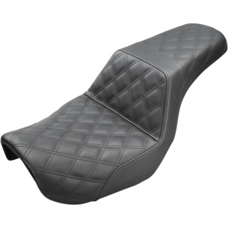 Saddlemen Step Up Seat LS Front With Passenger Lattice in Black For 2006-2017 FXD/FXDWG Dyna Models (806-04-175)