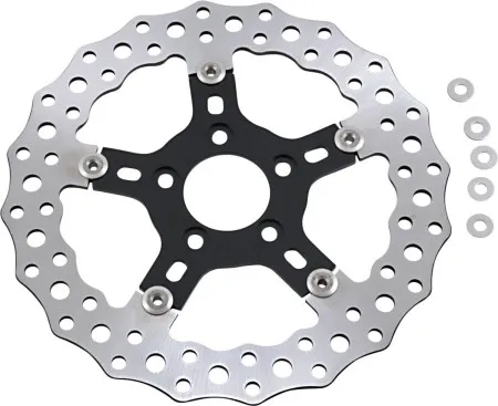 Arlen Ness Brake Rotor Wave 11.8 Inch in Black/Stainless Steel Finish For 2015-2026 Softail, 2014-2022 Sportster, 2008-2023 Touring & 2006-2017 Dyna (02-787)