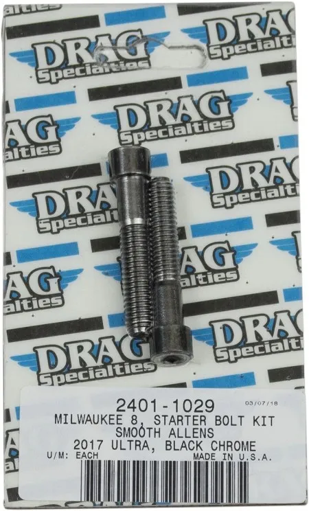 Drag Specialties Starter Bolt Kit Smooth Socket Head Black For 2017-2023 M8 Models (MK781SBK)