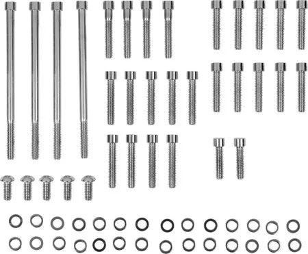 Drag Specialties Side Cover Set Smooth Chrome Socket-Head Side Cover Bolt Kit For 2007-2016 FLHT/FLHR/FLHX/FLTR Models (MK696S)