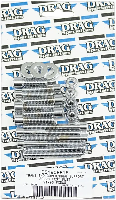 Drag Specialties Transmission End Cover And Bearing Support Plate Bolt Kit For 1989-2006 FXST/FLST, 1999-2005 FXDWG Models (MK268S)