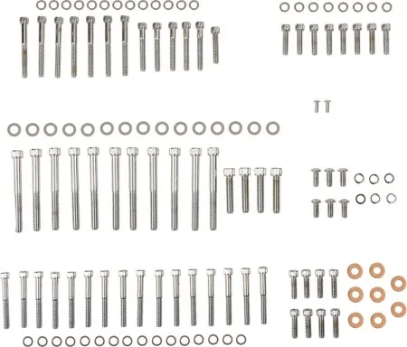 Drag Specialties Knurled Complete Motor Set Chrome Socket-Head Bolt Kit For 2004-2022 XL Models (MK694)
