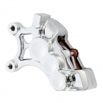 Arlen Ness Front Left 6 Piston Differential Bore Caliper In Chrome Finish For 11.8 Inch Rotors On Harley Davidson 2015-2017 Softail, 2008-2023 Touring, 2006-2017 Dyna & 2014-2020 Sportsters With ABS & Non-ABS (02-214)