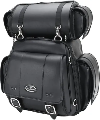 Saddlemen Sissy Bar Bag CD3600 Rear Synthetic Leather in Black Finish (3515-0171)