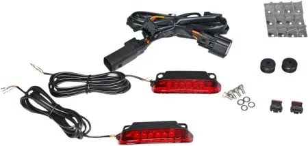 Custom Dynamics Saddlebag Rail L.E.D. Light Bars With Red Lens For Harley Davidson 2014-2020 Touring Motorcycles (CD-LR-07-R)