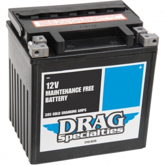 Drag Specialties Battery High Performance AGM 12V Lead Acid Replacement in Black Finish For 1999-2020 Touring (DTX30L-BSA-EU)