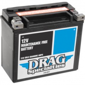 Drag Specialties Battery AGM maintenance Free 12V Lead Acid Replacement in Black Finish For 2000-2020 Softail, 1999-2017 FXD/FXDWG/FLD, 1997-2003 Sportster, 1994-2002 S3, S3T Thunderbolt, M2 Cyclone, X1 Lightning Buell Models (DTX20HL-BSA-EU)