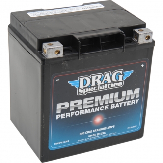 Drag Specialties Battery Premium (GYZ) 12V Lead Acid Replacement 166mm x 126mm x 175mm in Black Finish For 1999-2020 FLT/FLHT/FLHX/FLTR/FLHR And Trike Models (DRSM7232HL)