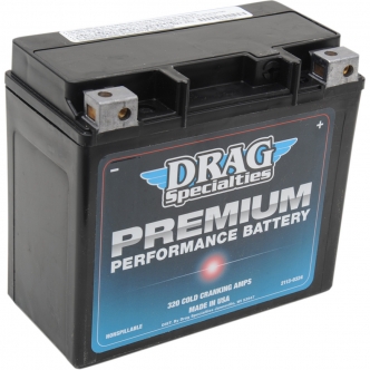 Drag Specialties Battery Premium (GYZ) 12V Lead Acid Replacement 175mm x 87mm x 155mm in Black Finish For 2000-2020 Softail, 1999-2017 FXD/FXDWG/FLD, 1997-2003 XL, 2007-2017 V-Rod VRSCA/D/DX/CX Models (DRSM720GH)