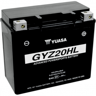 Yuasa Battery GYZ 12V 172.72mm X 86mm X 155mm Lead Acid Maintenance Free Replacement in Black Finish For 2000-2020 Softail, 1999-2017 Dyna Glide, 1997-2003 XL Models (YUAM720GH)