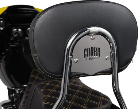 Cobra Detachable 11-1/8 Inch Backrest in Chrome Finish For 2009-2021 FLHR/FLT/FLHT/FLTR/FLHX Models (602-2000)