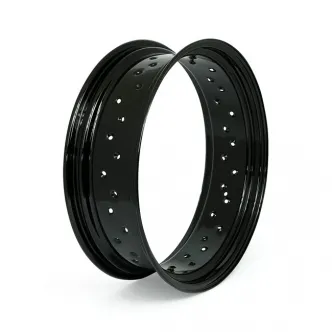 DOSS Dropcenter Rim 5.50 x 18, 40 Spoke, Metal Center Valve Approximately 8.5mm in Black Gloss Powder Coated Finish (11237B)