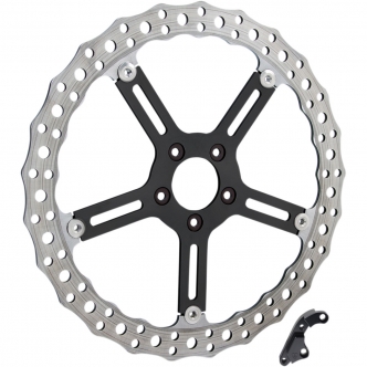 Arlen Ness 15 Inch Brake Rotor Kit Left Big Brake For 2015-2017 Softail, 2006-2017 Dyna Models With Stock 11.8 Inch Hub Mount Rotor And 18 Inch Or Larger Front Wheel Models (02-994)