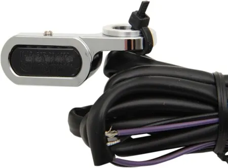 Drag Specialties Handlebar LED Turn Signals in Chrome Finish With Smoke Lenses For 2009-2016 Touring, 2016-2017 Softail, 2009-2017 V-Rod With Hydraulic Clutch (L22-0229CMENU)