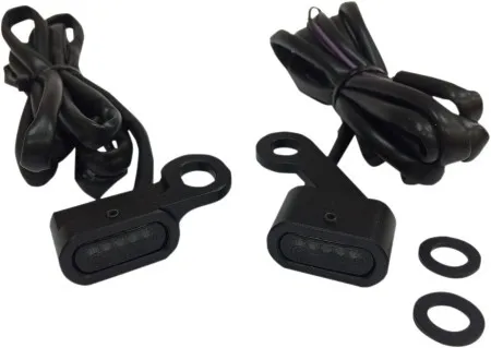 Drag Specialties Handlebar LED Turn Signals in Black Finish With Smoke Lenses For 2014-2022 Sportster Models (L22-0231MBMENU) (2040-2139)