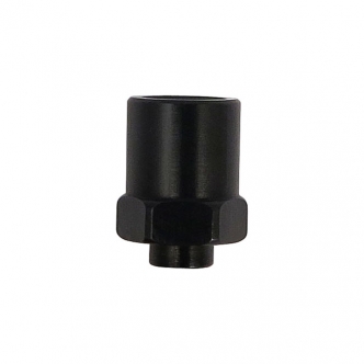 TRW Varioflex Connector M10 x 1.25, Int. Threaded, Female Inverted Flare, Large Hole, No Pin in Black Anodized Finish (ARM444015)