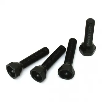 Jims 4340 Chrome Moly Steel Tappet Screw 3/8 Inch Ball End, 9/32 Inch-32 Thread For 1936-1952 Knuckle, Pan With OEM Solid Lifters (4 Pack) (18555-36K)