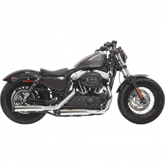 Bassani Chrome 3 Inch Firepower Series Slip-On Muffler With Black Billet End Cap With Contrasting Flutes For 2014-2020 Sportster Models (1X27T)