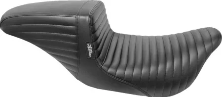 Le Pera Kickflip Daddy Long Legs 2-Up Pleated Seat in Black Finish For 2008-2025 Touring Models (excl. 23-25 VVT Models) (LK-597DLPT)