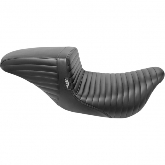Le Pera Kickflip Daddy Long Legs 2-Up Pleated Seat in Black Finish For 2008-2023 FLHT.FLHR/FLHX/FLTR Models (LK-597DLPT)