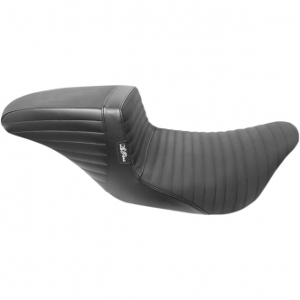 Le Pera Kickflip Daddy Long Legs 2-Up Pleated Seat in Black With Gripp Tape For 2008-2023 FLHT.FLHR/FLHX/FLTR Models (LK-597DLPTGP)