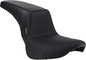 Le Pera Kickflip Basket Weave 2-Up Seat in Black For 2018-2023 Street Bob FXBB, FLSL Slim & FXST Standard  Models (LY-590BW)