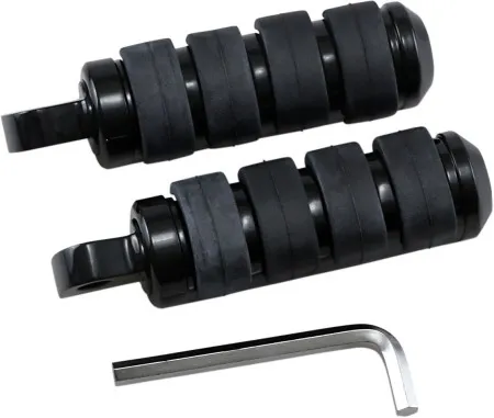 Drag Specialties Soft-Ride Male Mount Footpegs in Black Finish Size Small (361043)