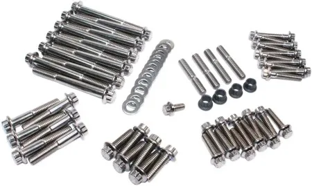 Feuling 12 Point Engine Fastener Kit in Stainless Steel For 1999-2017 Twin Cam A/B Motors (3049)