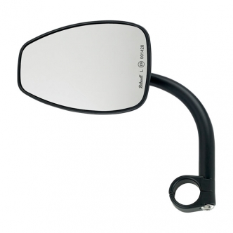 Biltwell Utility Teardrop Mirror With 1 Inch I.D. Clamp-On Mount in Black Finish ECE Approved (6504-501-131)