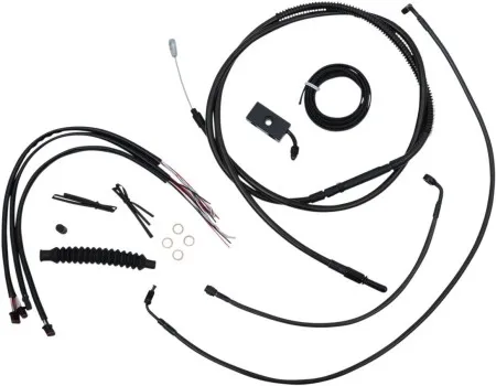 LA Choppers Brake Line Cable Kit 12-14 Inch in Black Finish For 2018-2020 Softail ABS Models (LA-8152KT2-13M)