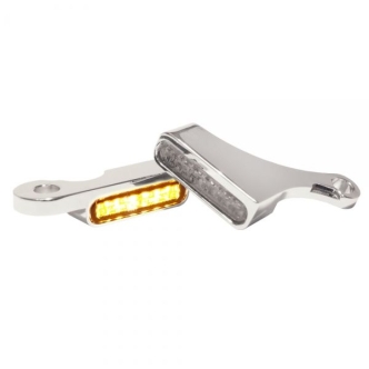 Heinz Bikes Handlebar LED Turn Signals in Natural/Chrome Finish For 2018-2023 Softail Models (HBTS-FL18-C)