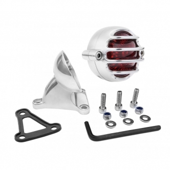 Motone Customs Lecter Taillight With Fender Mount In Polished Finish (ECE Approved) (MEL016+MEL013)