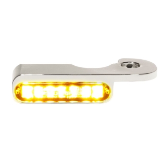 Heinz Bikes LED Handlebar Turn Signals in Natural/Chrome Finish For 2013-2017 FXSB Models With Hydraulic Clutch (HBTSFXSB-HC-C)