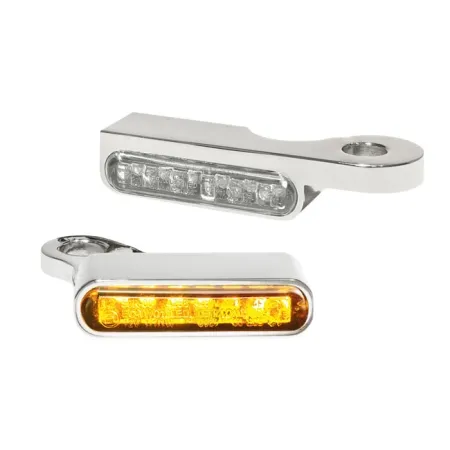 Heinz Bikes LED Handlebar Turn Signals in Natural/Chrome Finish For 2014-2022 XL Models (HBTS-XL14-C)
