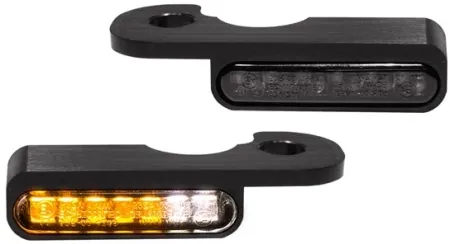 Heinz Bike LED Handlebar Turn Signals in Aluminium/Black Finish With Included Position Light For 2002-2017 V-Rod/Night-Rod Models (HBTS-VRS02-PL)