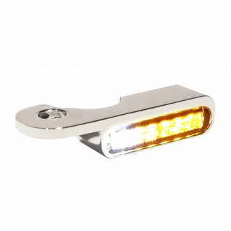 Heinz Bikes LED Handlebar Turn Signals in Natural/Chrome Finish With Included Position Light For 2014-2017 Street Models (HBTSS14-C-PL)