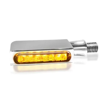 Heinz Bike Blokk-Line LED Blinker in Chrome Finish For Universal Use (HBBL-TS-1-C)