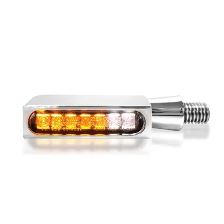 Heinz Bike Blokk-Line LED Blinker in Chrome Finish With Position Light For Universal Use (HBBL-PL-1-C)