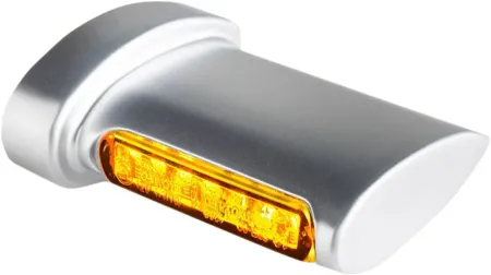 Heinz Bike Winglets LED Turn Signals in Chrome/Satin Finish For 1995-2017 Dyna, 1993-2020 Softail, 1993-2020 Sportster, 2008-2013 XR1200 Models (HBWLTS-SM)