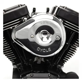 S&S Stealth Teardrop Air Cleaner Kit in Chrome Finish With Chrome Cover For 2000-2015 Softail, 1999-2017 Dyna (Excluding 2017 FXDLS), 1999-2007 FLT/Touring Models (170-0528)