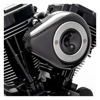 S&S Stealth Teardrop Air Cleaner Kit in Carbon Finish For 2018-2023 Softail & 2017-2023 Touring Models (170-0498B)