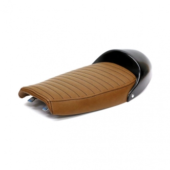 C-Racer SR400/500 Flat & Cowl Cafe Racer/Scrambler Seat in Dark Brown Seat Finish & Unpainted Black Seat Pan 40mm Foam Thick Synthetic Leather ABS Plastic For Yamaha SR400/500 Pre FI Models (ARM446875)
