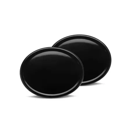 C-Racer Vintage Oval Side Number Plates For Flat track-Scrambler Projects in Black ABS Plastic For Universal Use (USNP2)