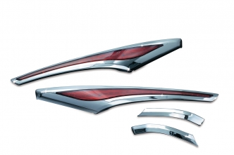 Kuryakyn L.E.D. Saddlebag Accent Swoops With Red Lenses In Chrome For Honda Gold Wing Motorcycles (3232)