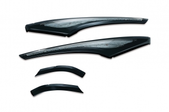 Kuryakyn L.E.D. Saddlebag Accent Swoops With Smoke Lenses In Gloss Black For Honda Gold Wing Motorcycles (3249)