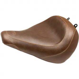 Mustang Wide Tripper Smooth Solo Seat in Brown For 2018-2023 Softail Fat Boy Models (83020)