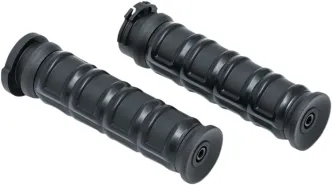 Kuryakyn Dillinger Grips in Stain Black For 1974-2023 Harley Davidson Single And Dual Throttle Cable Models (6673)