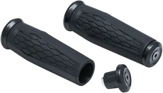 Kuryakyn Universal Hex Grips For 1 Inch Handlebars In Satin Black Finish (5927)